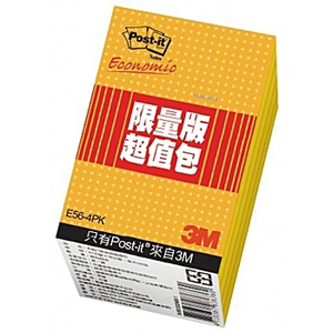 3M 3x2利貼便條紙超值包4入, , large