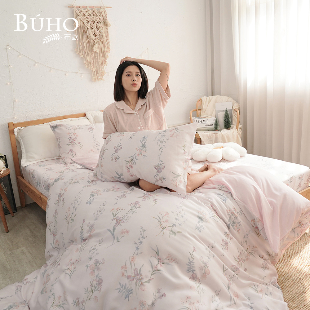 BUHO 台製300織100%TENCEL&trade;純天絲&trade;床包兩用被四件組-雙人特大-(多款任選), , large