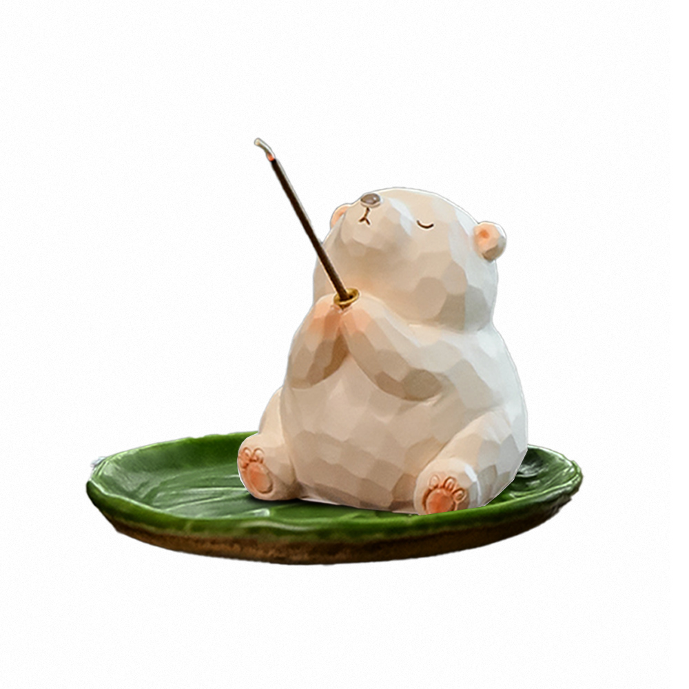【上手家居】乖萌動物線香座 小熊(線香盤/香座/香插/臥香座), , large
