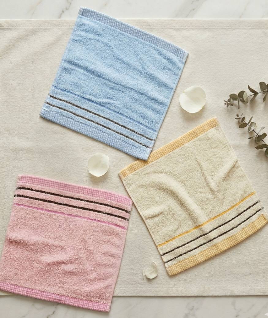 [Kaimei Cotton] MIT Lightweight Quick-Dry Pure Cotton Washcloths (28x30cm) - Kindergarten Handkerchiefs / Facial Towels, , large