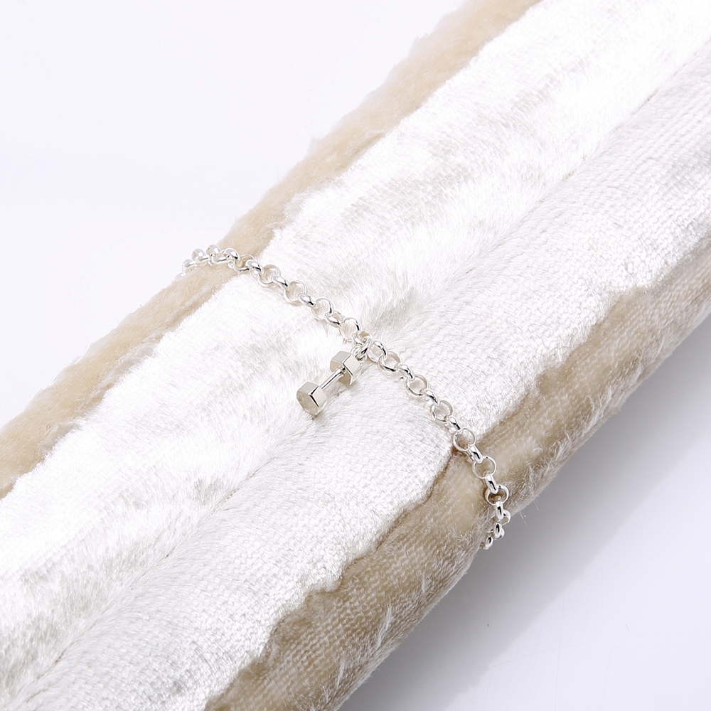 【Angel & Me】Dumbbell fitness s925 sterling silver bracelet Valentine Day gift, , large