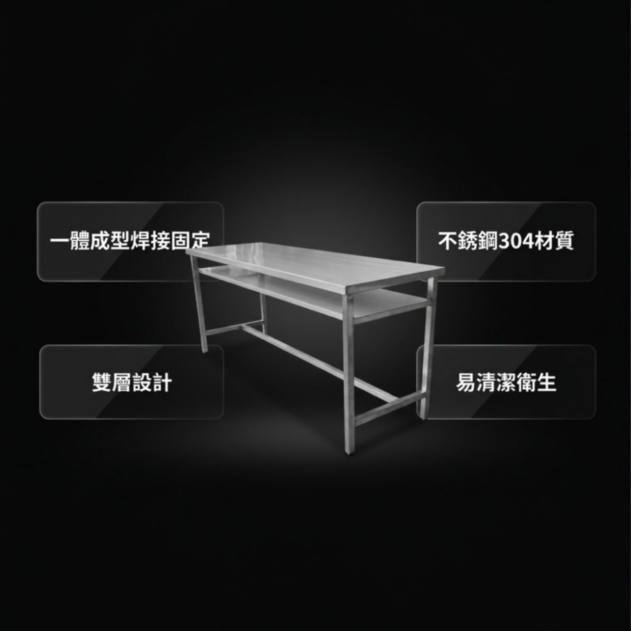 【 SHAONIANNA.TW 】全新雙層不銹鋼工作桌／白鐵料理桌｜適用廚房、食品加工、實驗室、醫療場所、攤販與露營活動多功能桌, , large