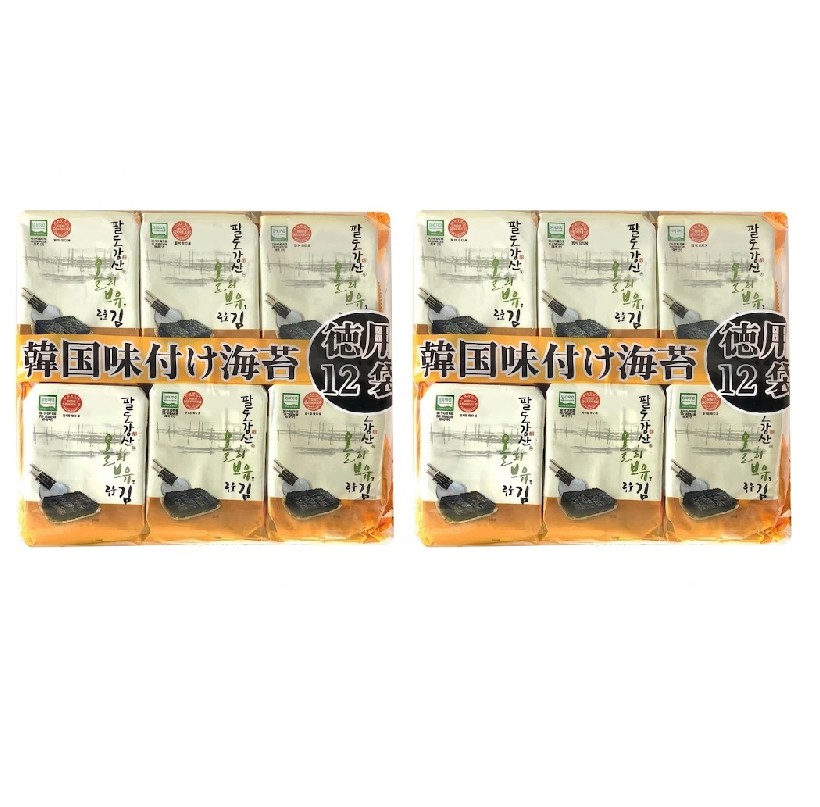 【韓國海苔】Orionjako韓國麻油風味海苔12入x2組, , large
