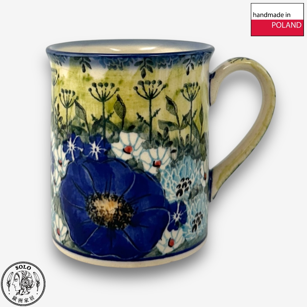 【SOLO Vintage】Cerraf Polish Pottery 280ml Mug Traces of Fragrance in the Blue Fields Series Made in Poland, , large