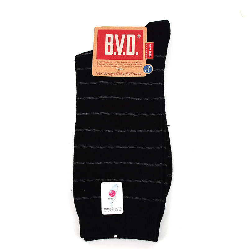 BVD細條紋男襪, , large
