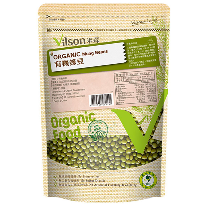 【米森 vilson】有機綠豆(450g/包)●商品有效期限2026.09.24, , large