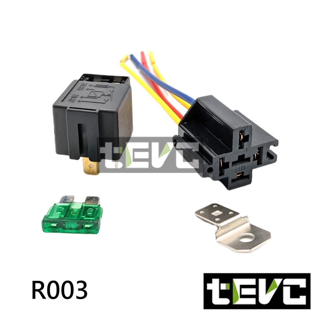 《tevc》R003 車用繼電器 自帶保險絲 保險絲座 DC12V, , large
