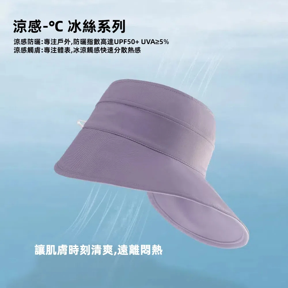 【A&R】夏季亮眼雙面速乾空頂遮陽防曬帽 UPF50+  多色任選, , large