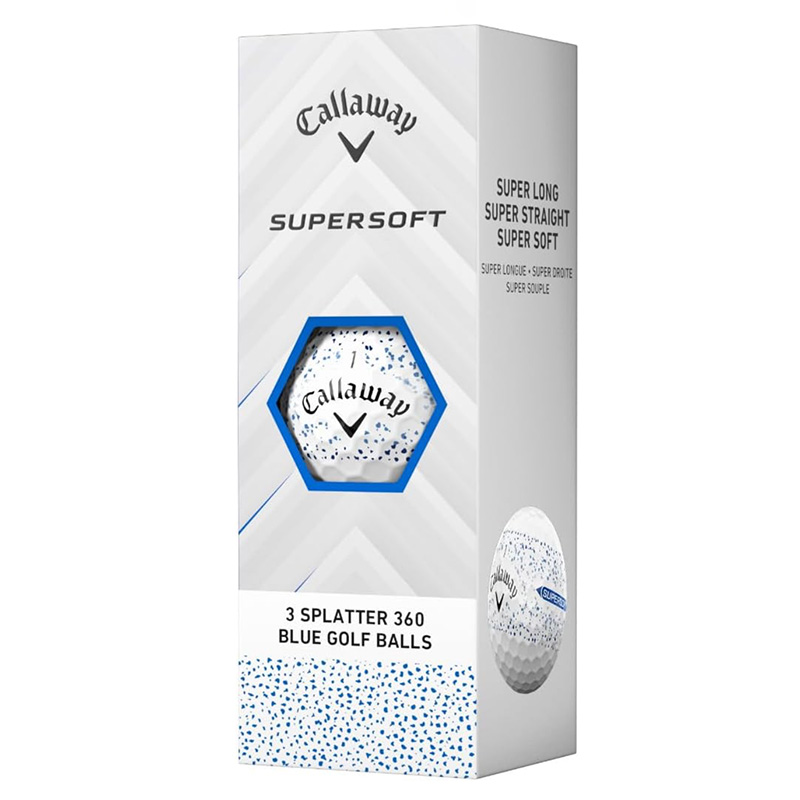 Callaway 高爾夫球 Supersoft Splatter  12入/盒 360度環彩 藍色, , large