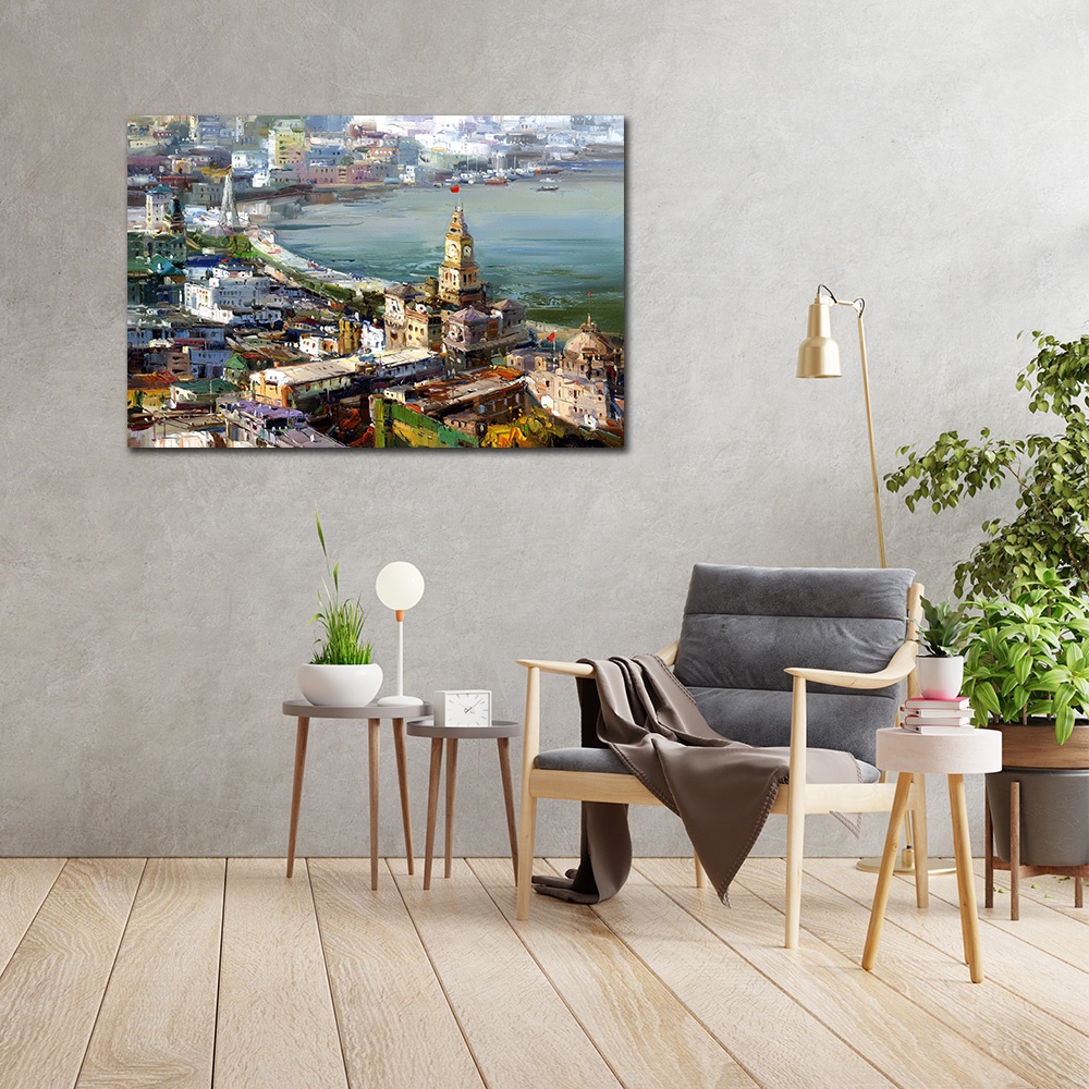 【御畫房】城市印象 國家一級畫師手繪油畫60&times;90cm(VF-17), , large