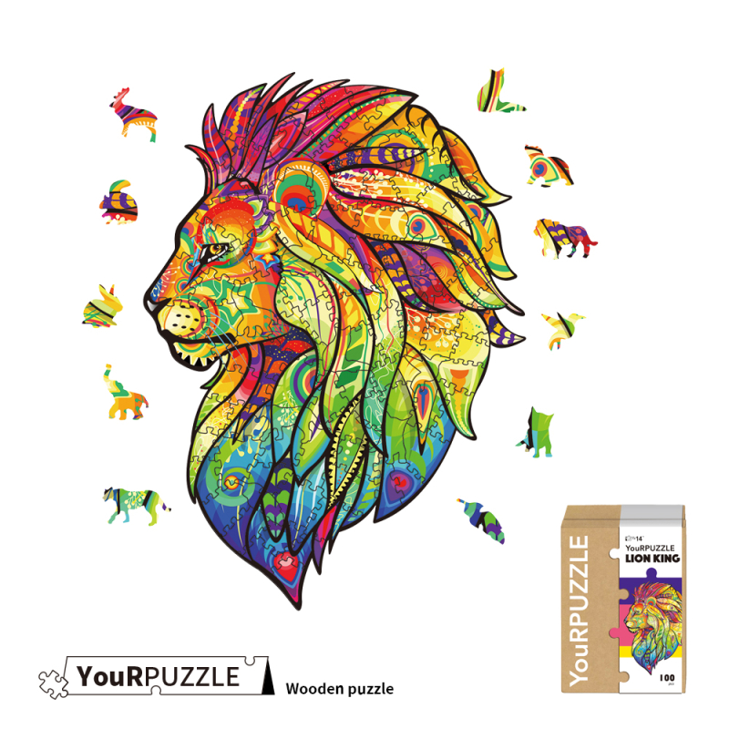 [積木共和國] 【YouRPUZZLE】台灣現貨獅子王拼圖(檢驗合格木質動物拼圖), , large