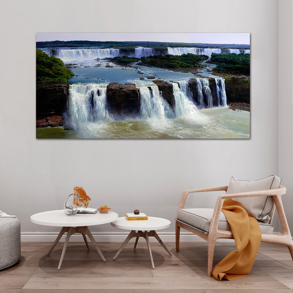 【御畫房】天瀑之二 國家一級畫師手繪油畫60&times;120cm(VF-148), , large