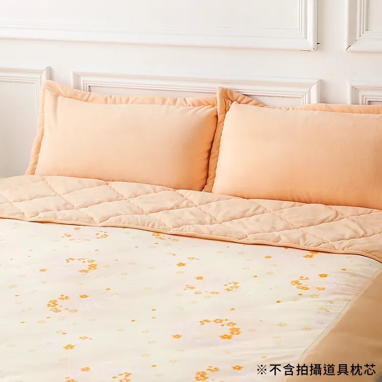 [CINN Far-Infrared] Nano FIR Sakura Orange 3-Piece Bedding Set &ndash; Autumn/Winter Thickened Double Size｜6 x 7 ft, , large