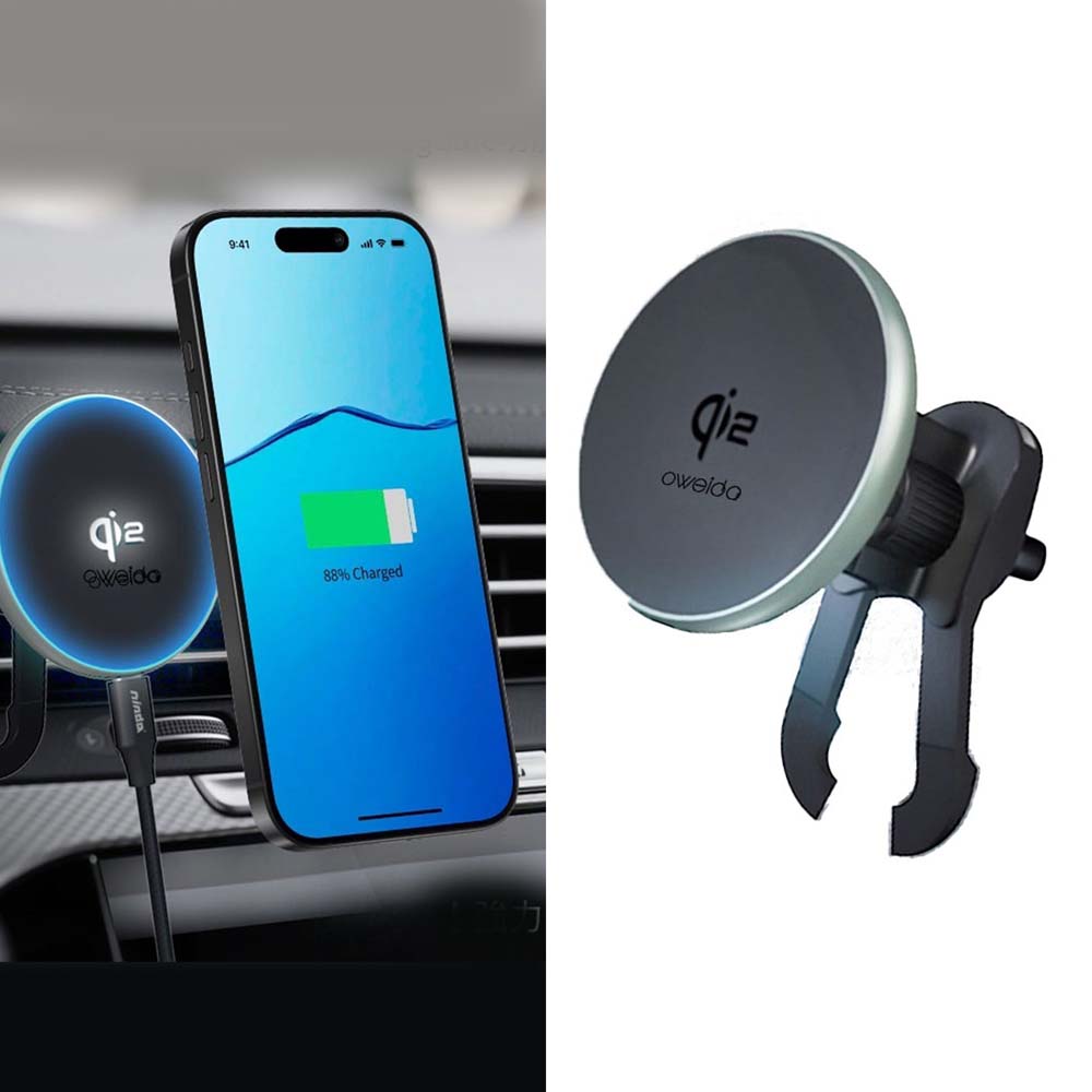 【山水之寶】Oweida 車用手機架 汽車手機架 Qi2認證 15W Magsafe車用無線充電器, , large