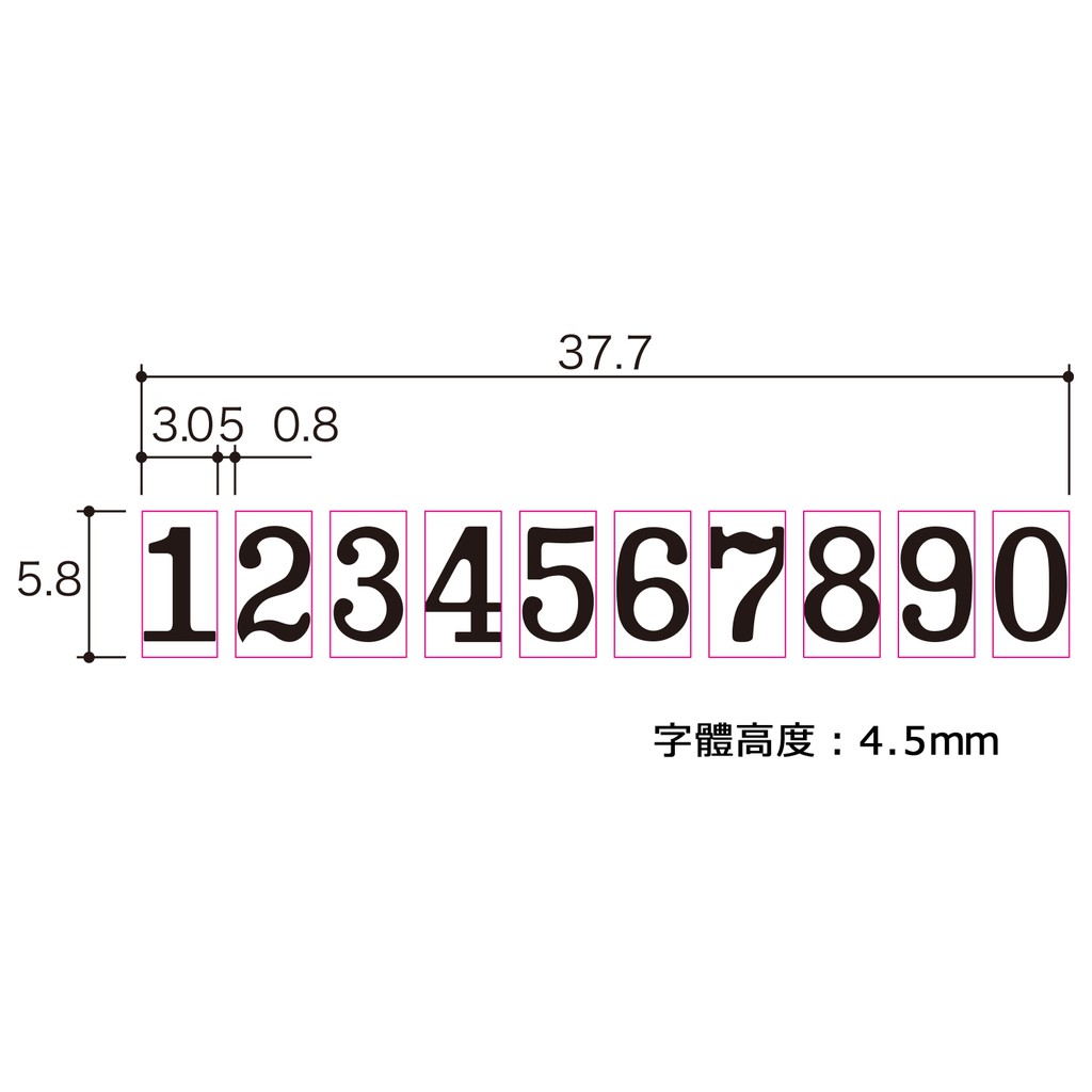 PLUS普樂士 P型號碼機 10位7樣式(30-888), , large