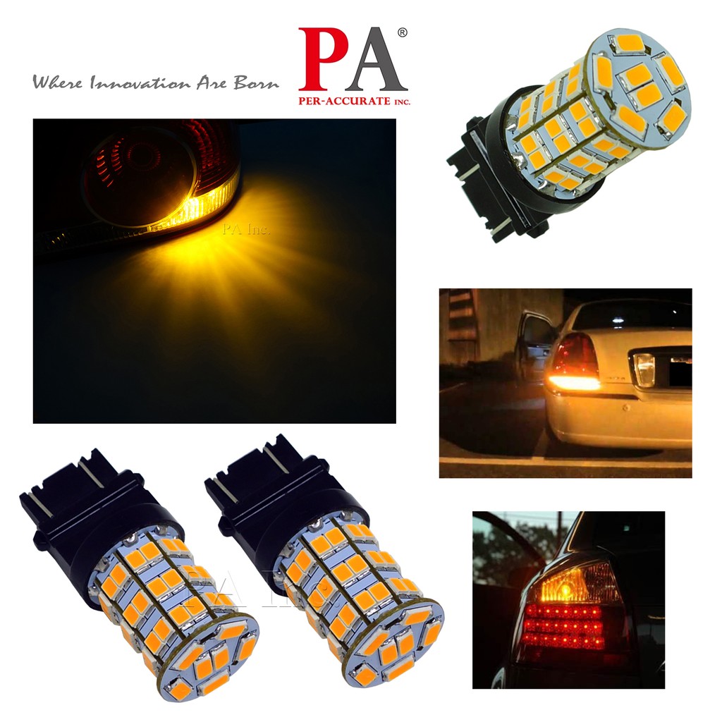 【PA LED】美規 3157 3156 55晶 5630 2835 SMD LED 橘光 黃光 方向燈 角燈 小燈, , large
