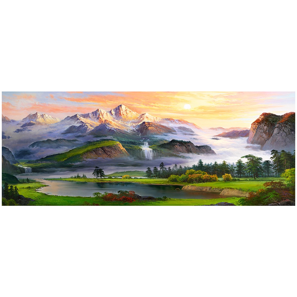 【御畫房】旭日東升 國家一級畫師手繪油畫60&times;120cm(VF-56), , large