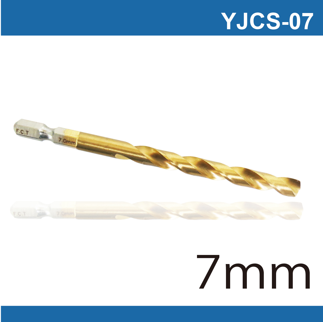 Hexagonal galvanized iron screwdriver bit - 7mm , , large