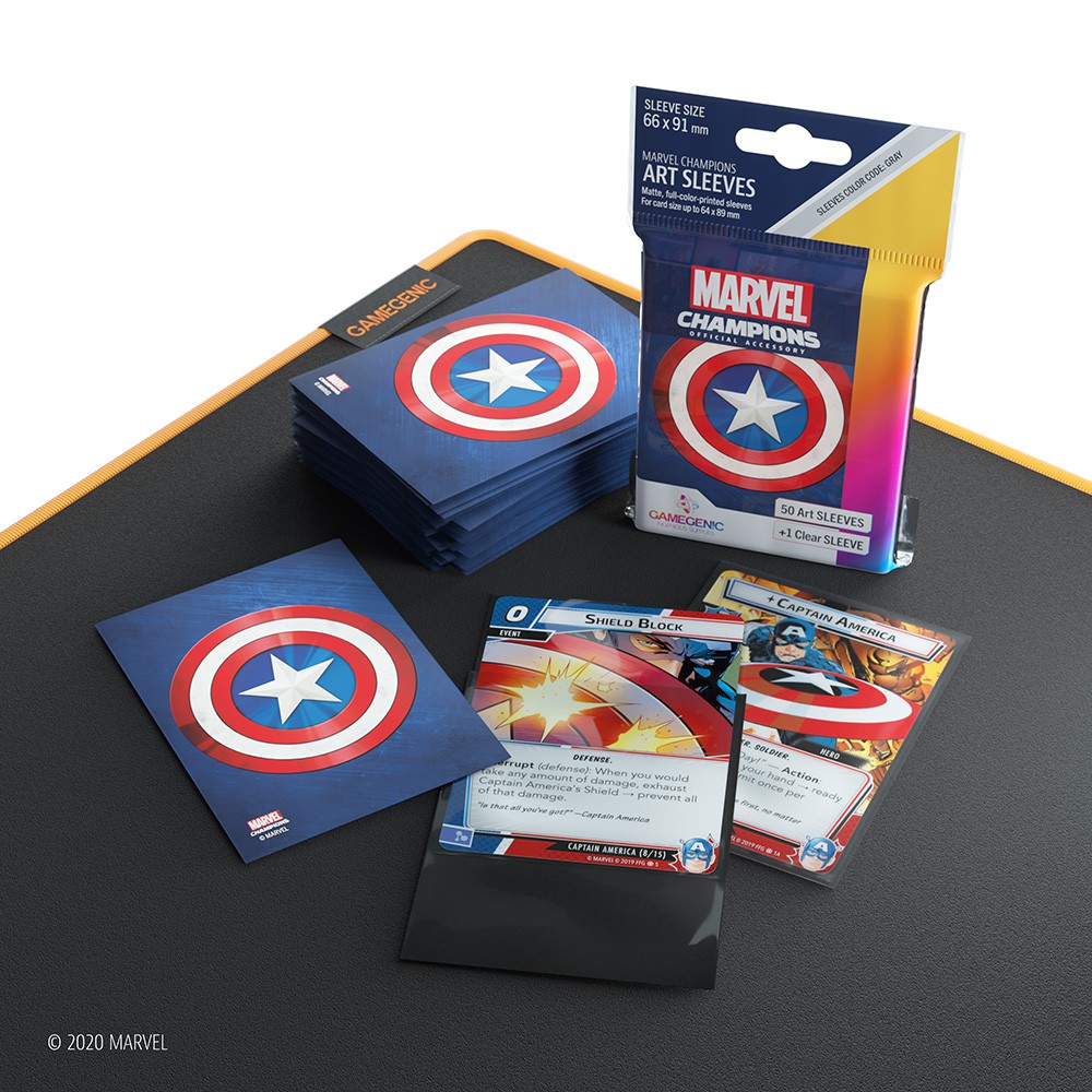 【Asmodee】漫威牌套: 美國隊長(50+1張) MARVEL ART SLEEVES C-AMERICA, , large