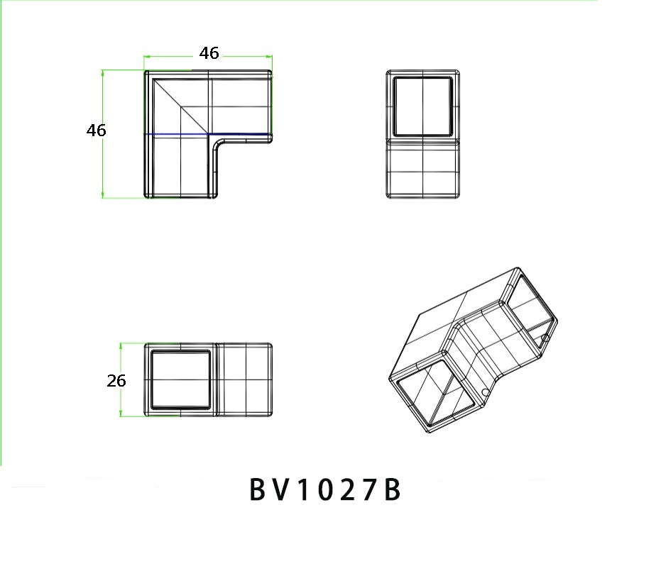 【協進五金】20方管-L通(鋅)染黑+噴黑漆, , large