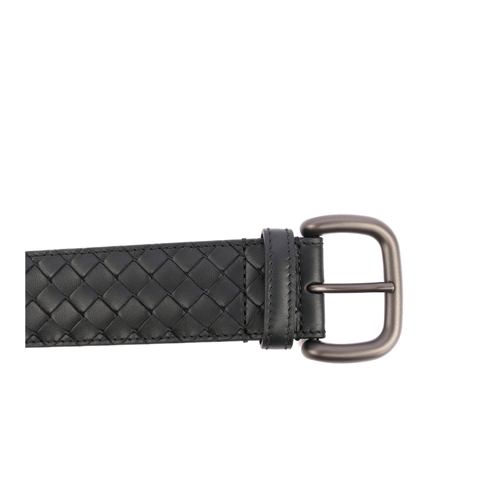 BOTTEGA VENETA 牛皮編織皮帶90CM/36"寬3.5cm/黑色, , large