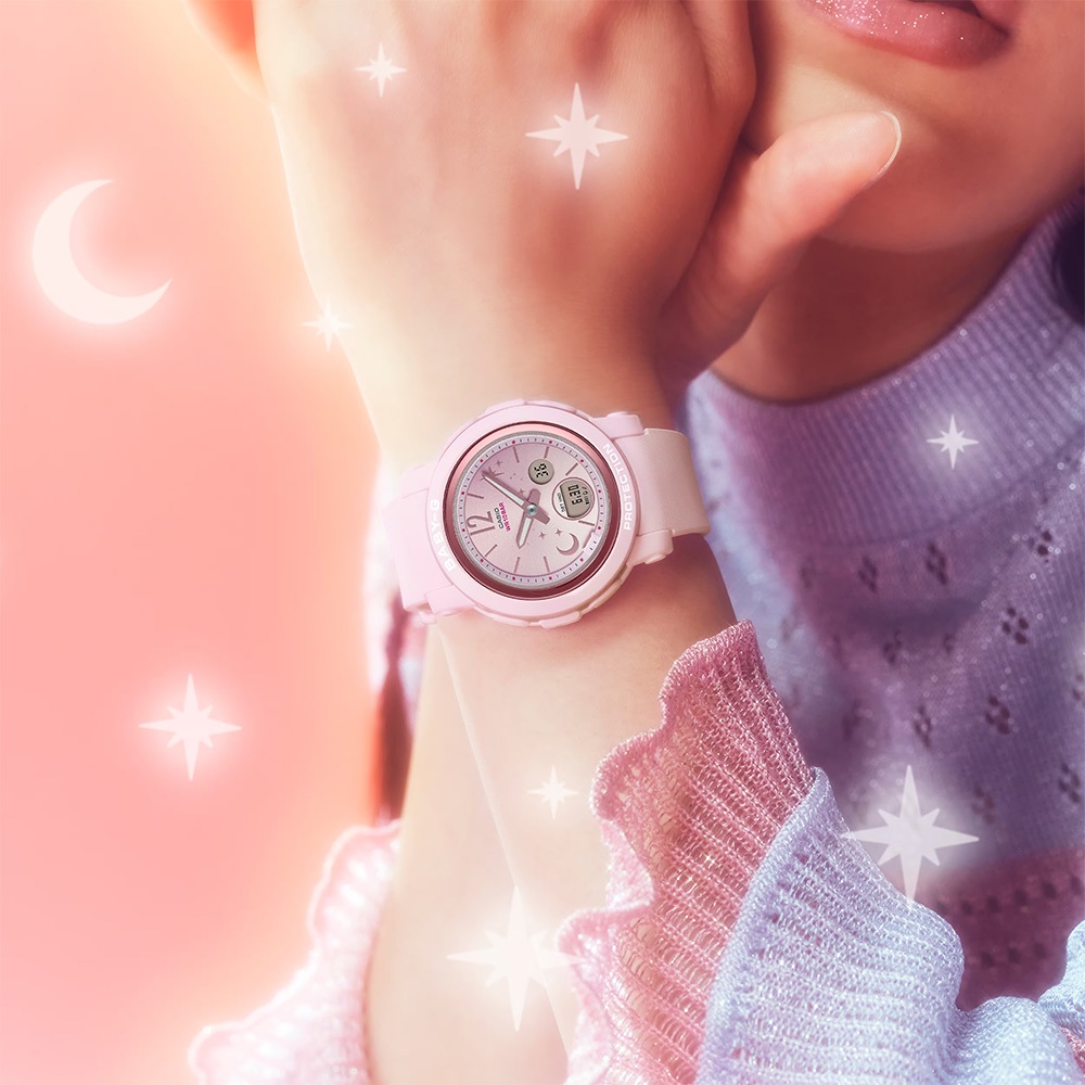 CASIO 卡西歐 BABY-G 星光系列女錶-浪漫粉色 BGA-290DS-4A, , large