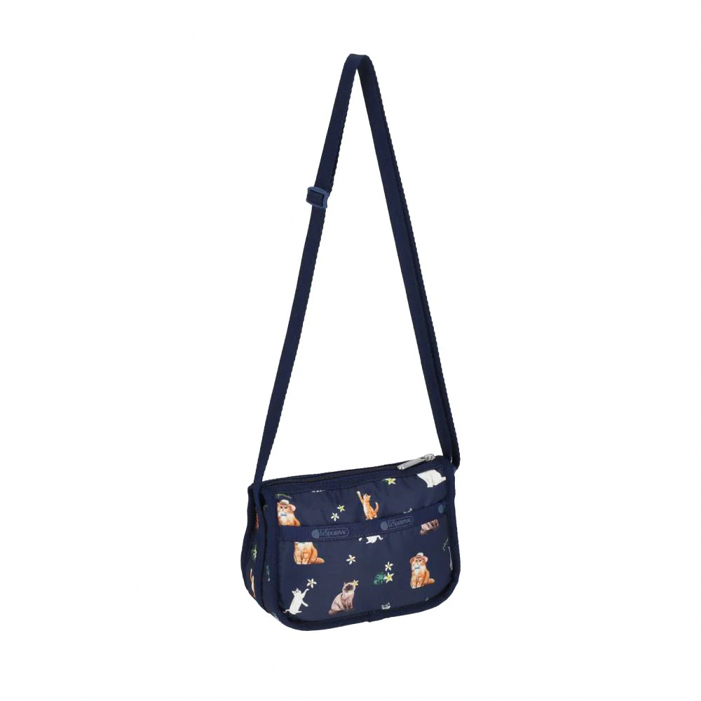 Lesportsac Classic Mini Hobo 時尚迷你小型斜背包 側背包 小廢包 手機包 送禮 禮物 女包(熱帶度假貓咪), , large