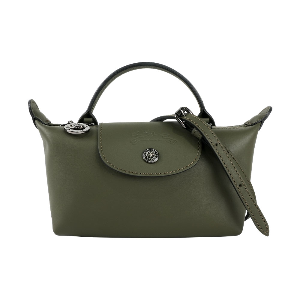LONGCHAMP Le Pliage Xtra XS 小牛皮迷你二用包(冷杉綠色), , large
