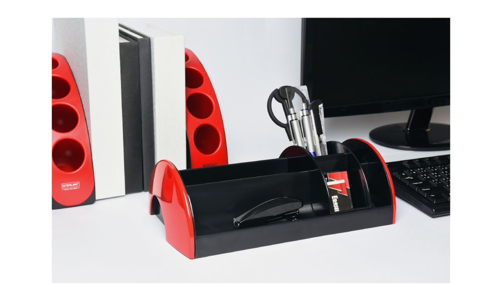 【O-Life】Desktop Storage Box - Black and Red, , large