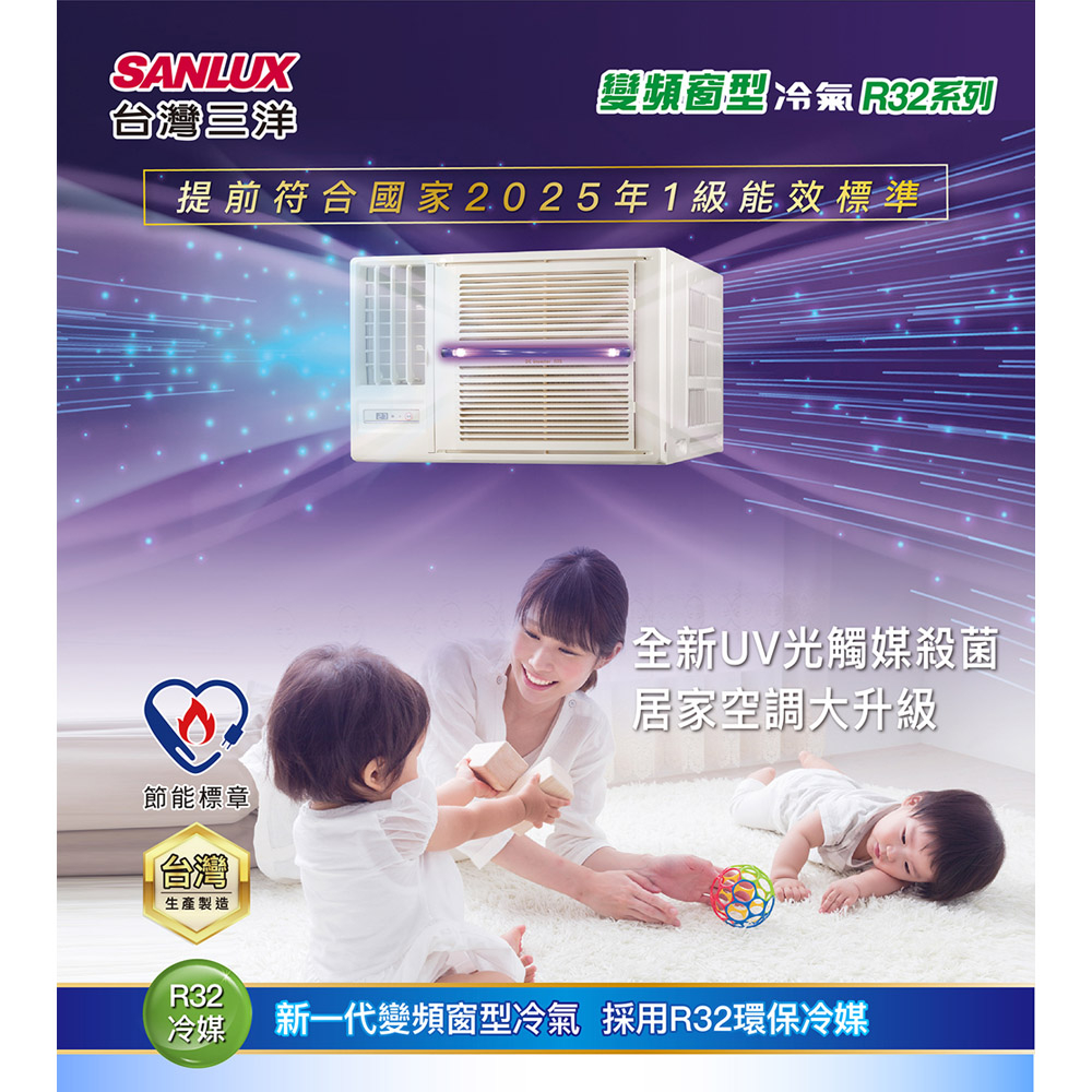SANLUX 台灣三洋 1級變頻 窗型右吹冷專冷氣 SA-R28VSR, , large