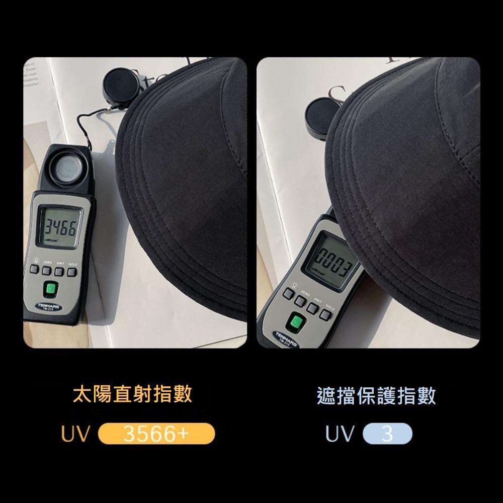 【A&R】防水速乾可折內網款半空頂遮陽帽 時尚黑, , large