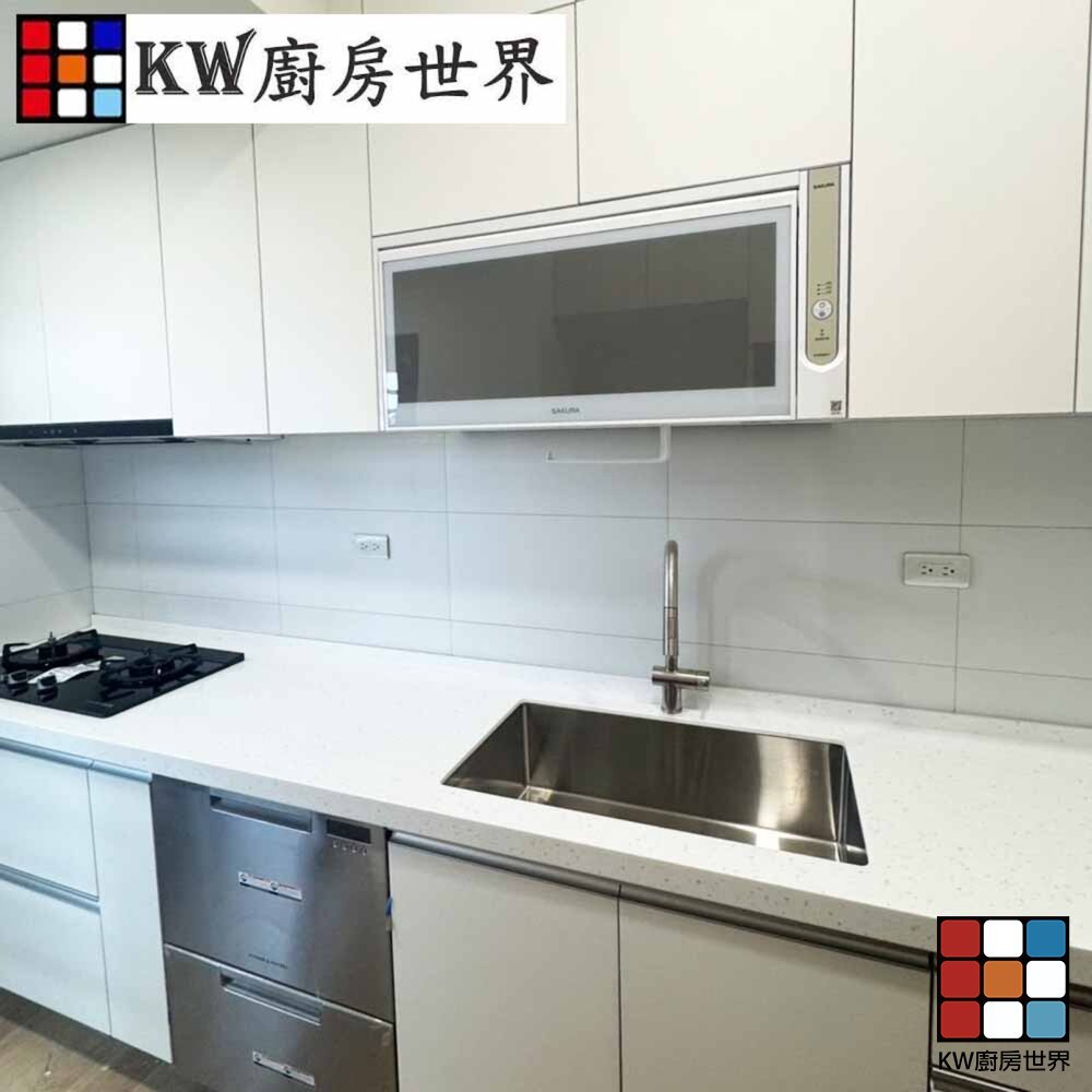 【KW廚房世界】廚房設計 客製化  流理台 人造石檯面 工廠直營 一字型流理台 人造石檯面, , large