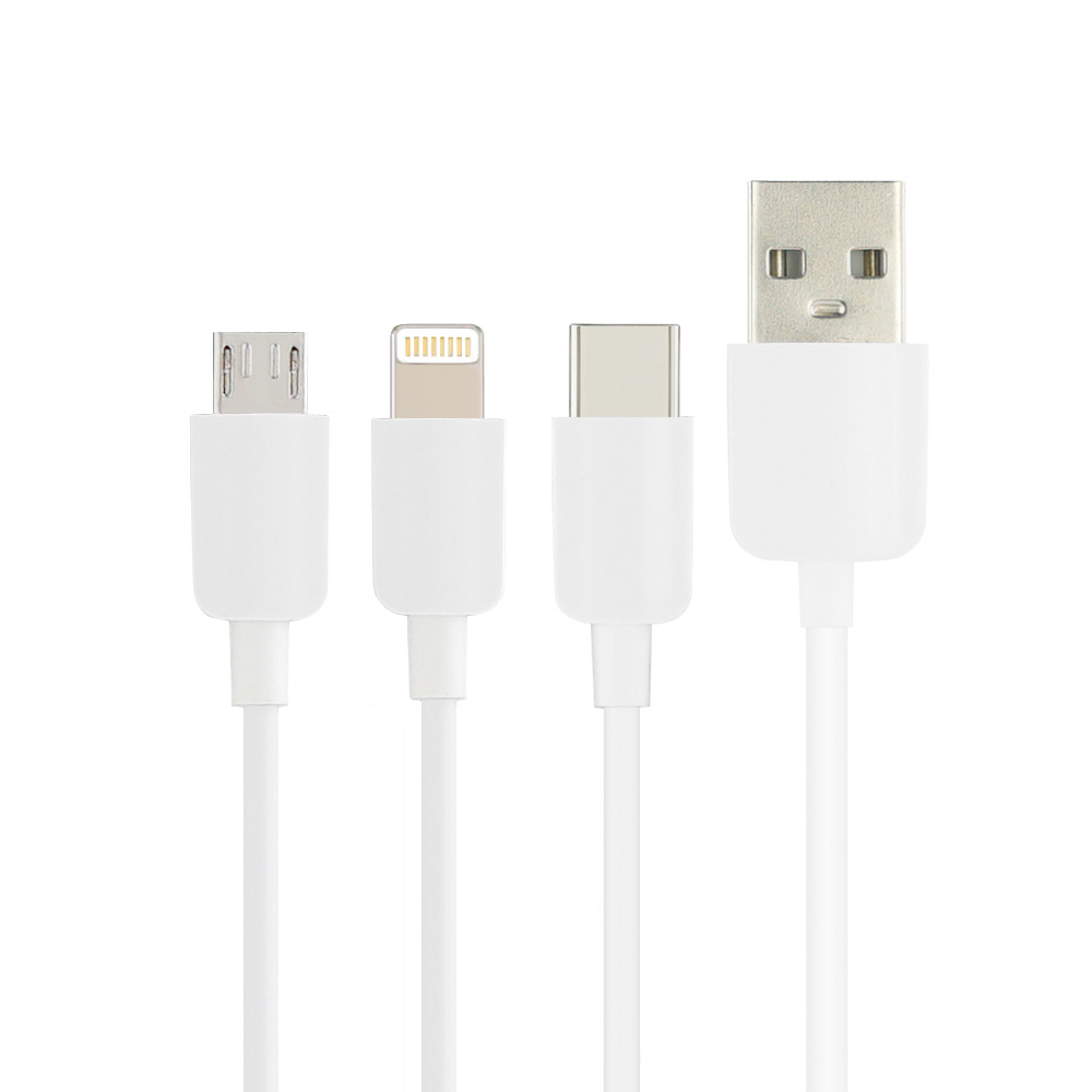 [RONEVER] 三合一介面充電線-120cm VPC137-1 白, , large