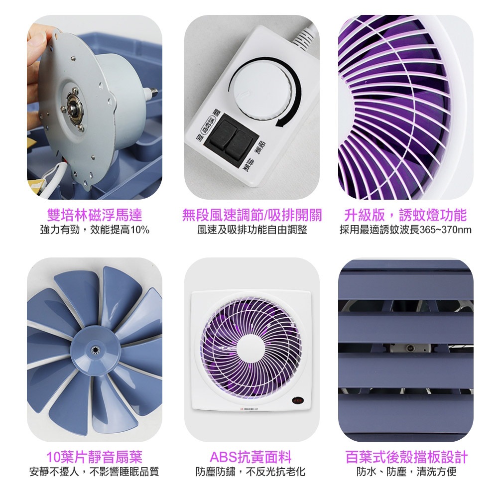 SUPAFINE 勳風 14吋變頻DC節能吸排扇 誘蚊燈功能 HFB-K7314, , large