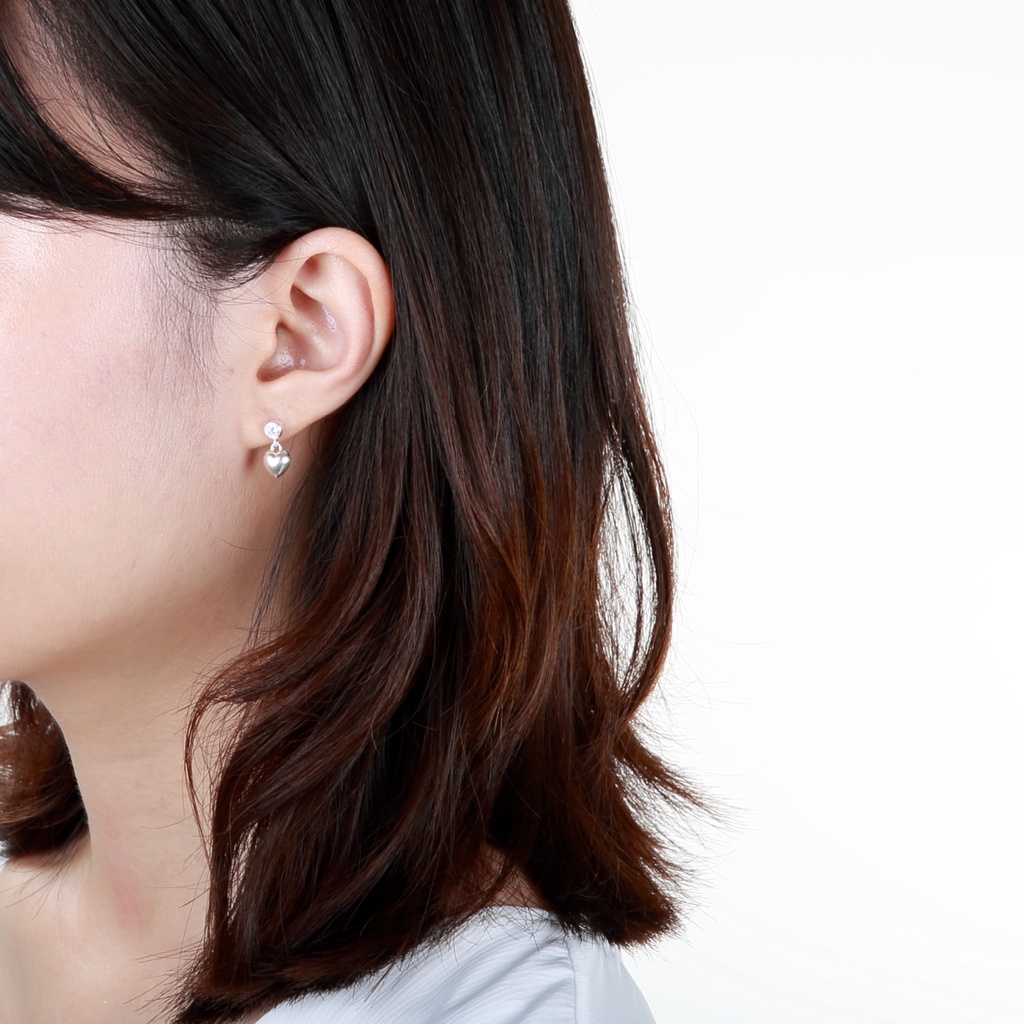 【Angel & Me】Love Heart s925 sterling silver earrings (changeable ear clips) gift, , large
