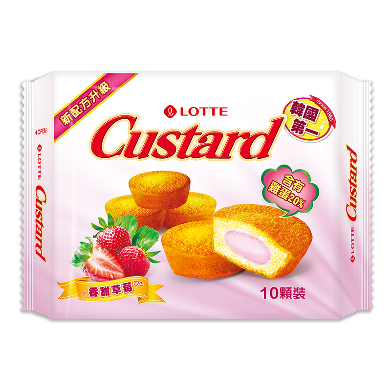 LOTTE 蛋黃派-香甜草莓風味(10顆裝), , large