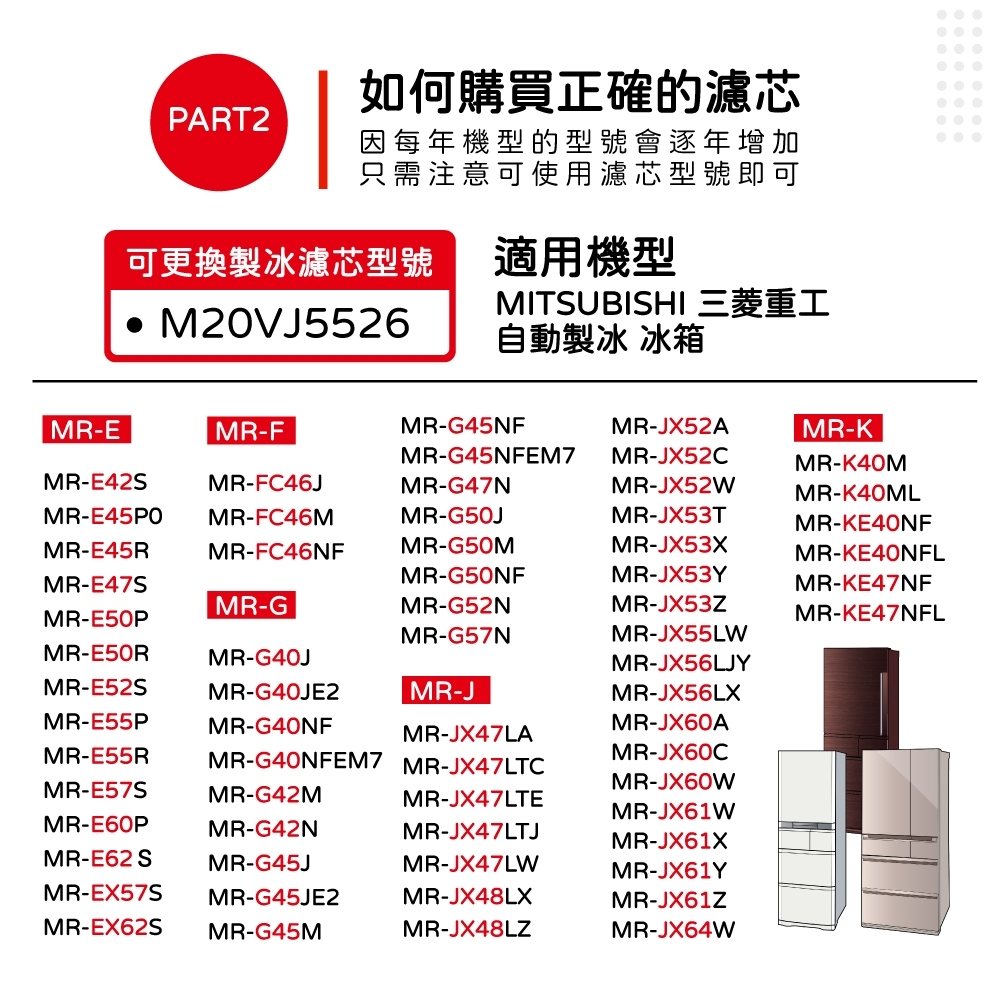 適用 三菱 Mitsubishi 冰箱 製冰盒 MR-BX52W BX53X WX61C MR-Z65 濾棉 濾芯 濾網, , large