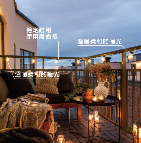 【iSOLAR】太陽能15米長玻璃燈串15顆燈泡聖誕氣氛燈 裝飾燈串 花園露台 露營 裝飾燈 店家布置 燈串 露營景觀燈, , large