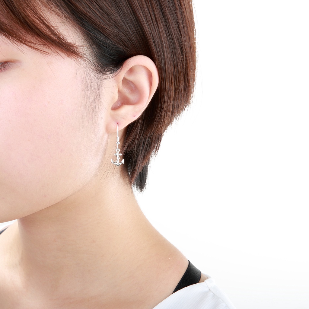 【Angel & Me】Anchor Rope s925 sterling silver earrings (changeable ear clips), , large