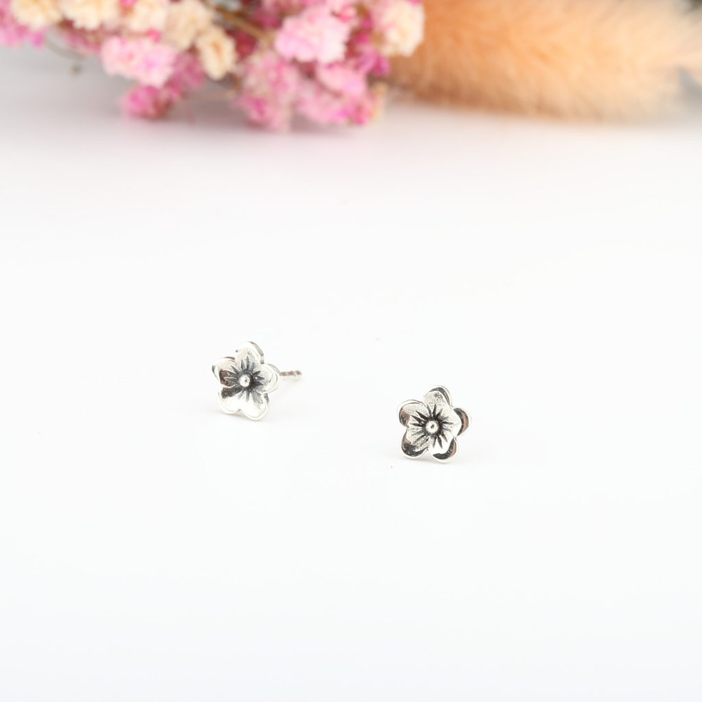 【Angel & Me】Plum flower s925 sterling silver earrings birthday gift, , large