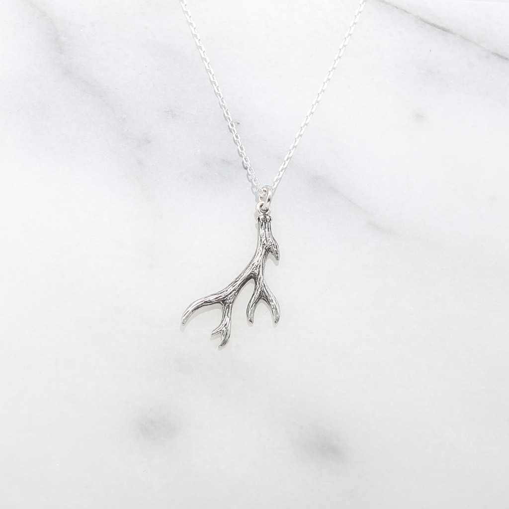 【Angel & Me】Deer Antler (Medium) s925 sterling silver necklace Birthday gift, , large