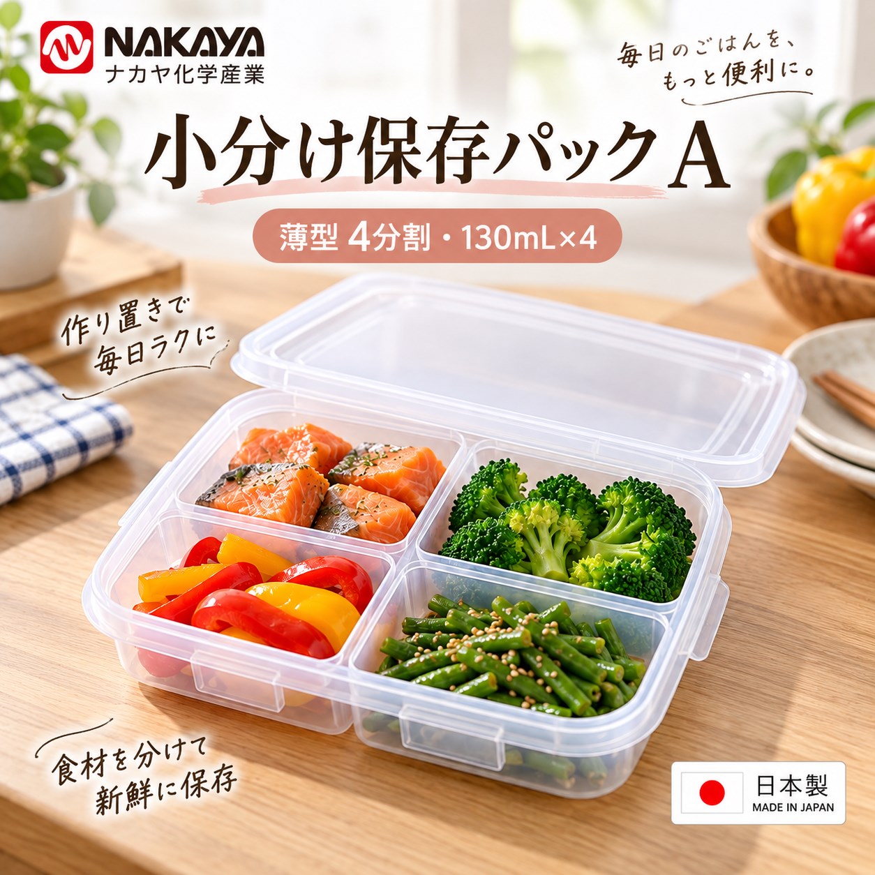 【HIYASU日安工坊】4分格保存盒A, , large