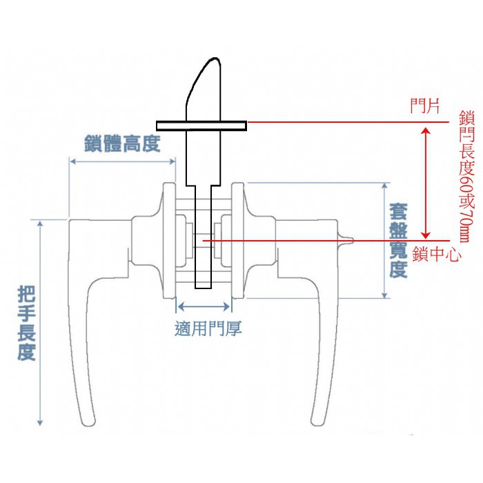 【防火級】水平鎖 加安牌 台灣製 門鎖 磨砂銀色 L36FCH 防火門鎖 自動解閂 磨砂色 門厚35-51mm, , large