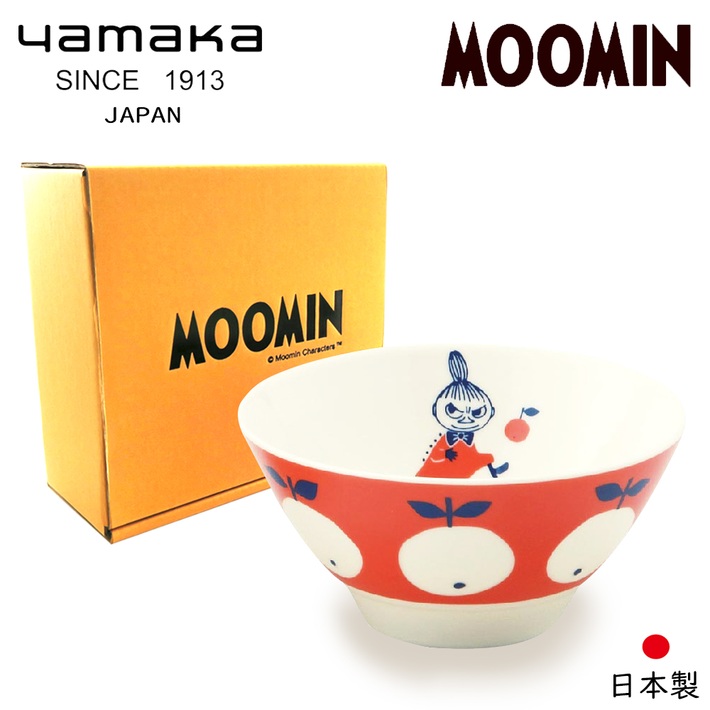 【日本山加yamaka】日本製moomin嚕嚕米彩繪陶瓷碗禮盒1入(MM032-312), , large