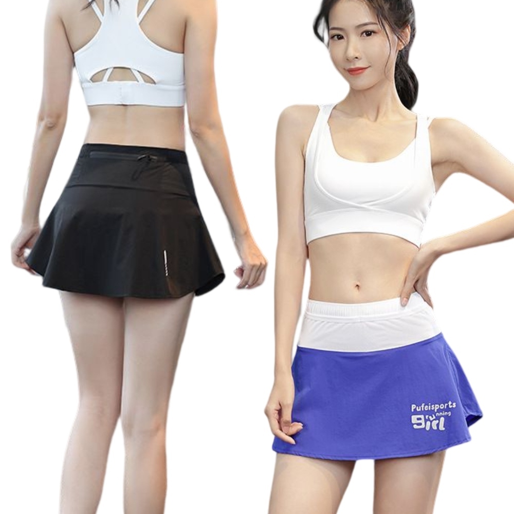 【A&R】亮麗防走光速乾運動裙 氣質白,2XL, , large