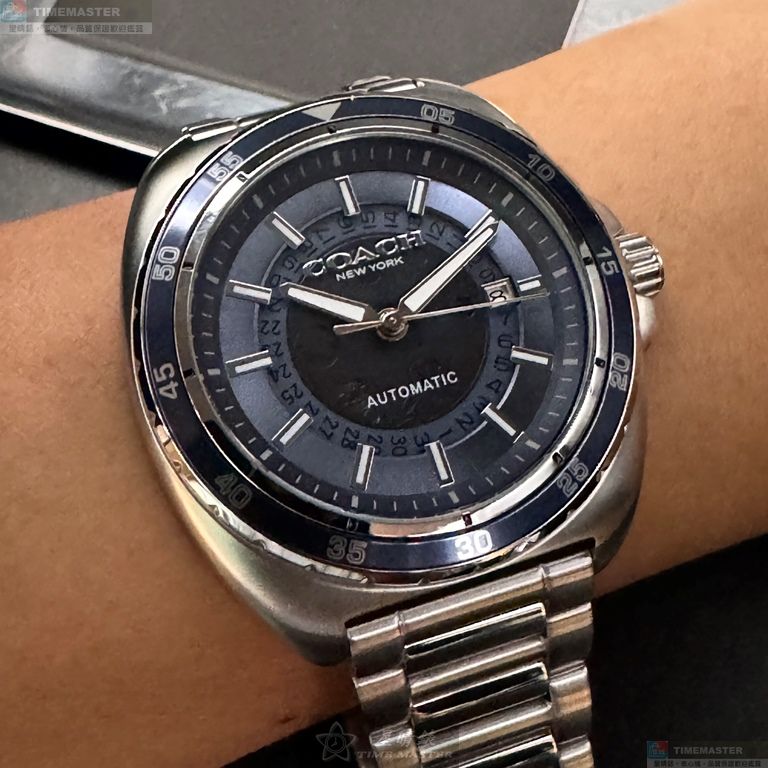 [星晴錶業]COACH手錶,46mm,CH00224寶藍色錶面寶藍錶殼銀色精鋼錶帶款, , large