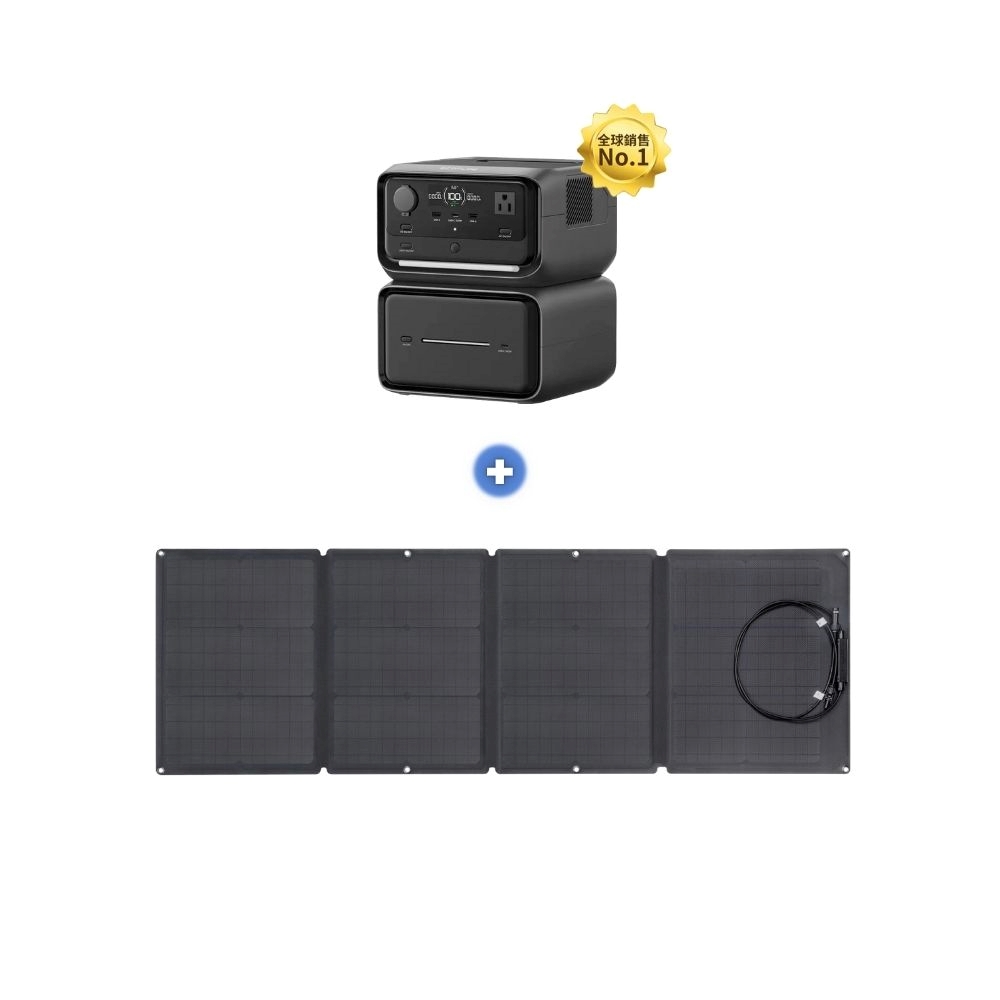【固士特】EcoFlow RIVER 3 Max Plus 儲能電源組合 ( RIVER 3 Plus＋EB600 ) ＋110W 太陽能板 加贈後背包, , large