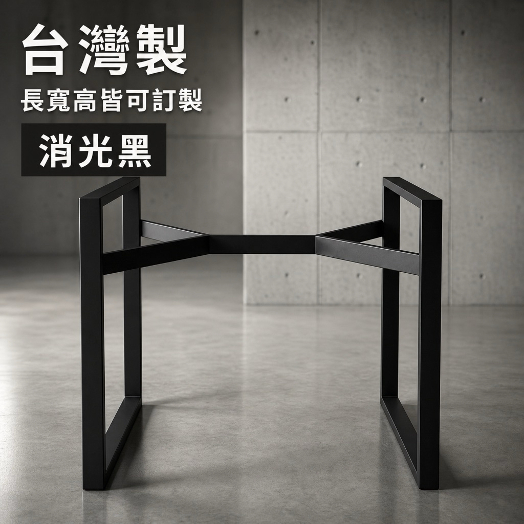 【 SHAONIANNA.TW 】台灣製造 可訂製尺寸 一體式桌腳 鐵製板腳 橫桿造型｜餐桌腳 辦公桌腳｜, , large