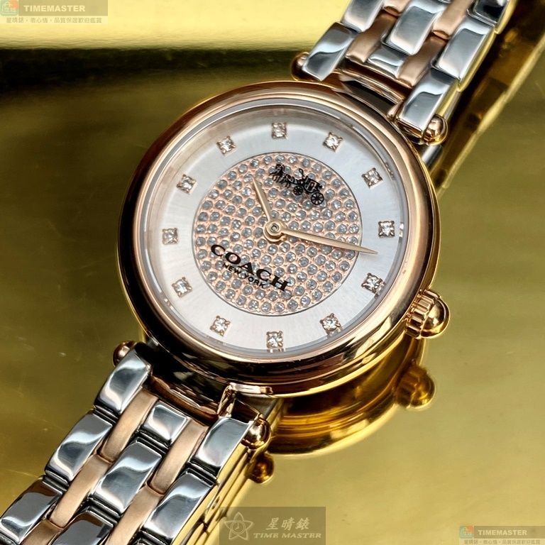 [星晴錶業]COACH手錶,26mm,CH00078銀色錶面玫瑰金錶殼金銀相間精鋼錶帶款, , large