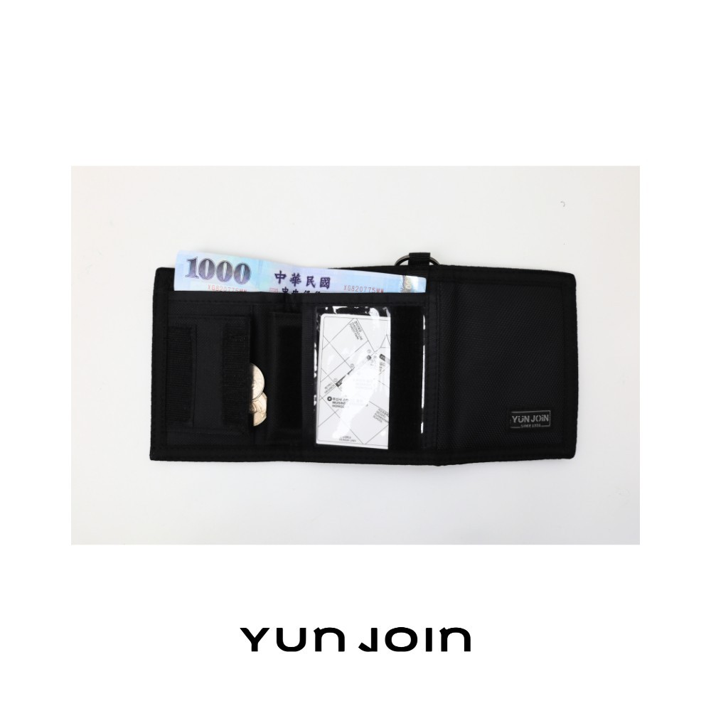 【YUNJOIN】三摺功能短夾 大容量零錢卡片收納 輕巧好攜 休閒百搭皮夾 男女適用 含鑰匙圈, , large